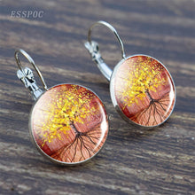Load image into Gallery viewer, Tree of Life Silver Color Earrings