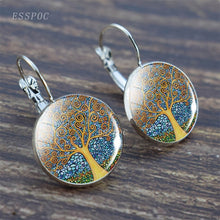 Load image into Gallery viewer, Tree of Life Silver Color Earrings