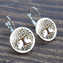 Load image into Gallery viewer, Tree of Life Silver Color Earrings