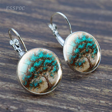 Load image into Gallery viewer, Tree of Life Silver Color Earrings