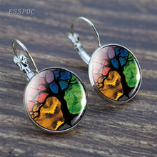 Load image into Gallery viewer, Tree of Life Silver Color Earrings