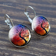 Load image into Gallery viewer, Tree of Life Silver Color Earrings