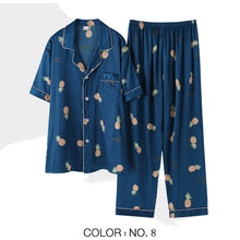 Load image into Gallery viewer, Striped Mens Luxury Satin Pajama Set