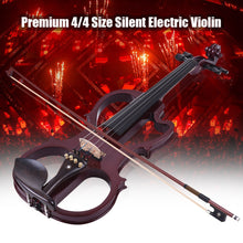 Load image into Gallery viewer, ammoon VE-201 Violin Full Size 4/4 Solid Wood Silent Electric Violin Maple Body Ebony Fingerboard Pegs with Violin Accessories
