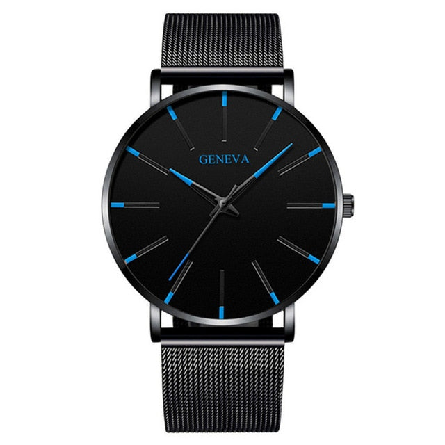 Mens Minimalist Ultra Thin Quartz Watch