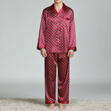 Load image into Gallery viewer, Mens Modern Luxury Print Satin Pajama Sleepwear Set
