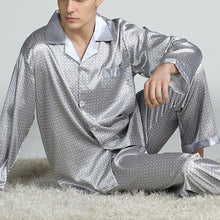 Load image into Gallery viewer, Mens Modern Luxury Print Satin Pajama Sleepwear Set
