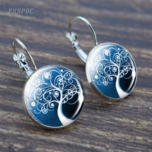 Load image into Gallery viewer, Tree of Life Silver Color Earrings

