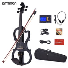 Load image into Gallery viewer, ammoon VE-201 Violin Full Size 4/4 Solid Wood Silent Electric Violin Maple Body Ebony Fingerboard Pegs with Violin Accessories
